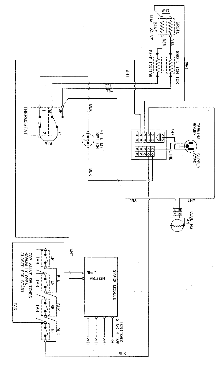 WIRING INFORMATION Diagram and Parts List for CGS1230ADT  Magic Chef Range