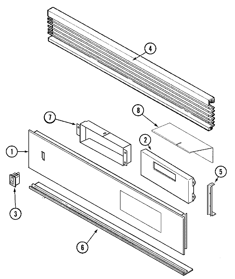 CONTROL PANEL Diagram and Parts List for JGW9130ADW  Jenn-Air Wall Oven