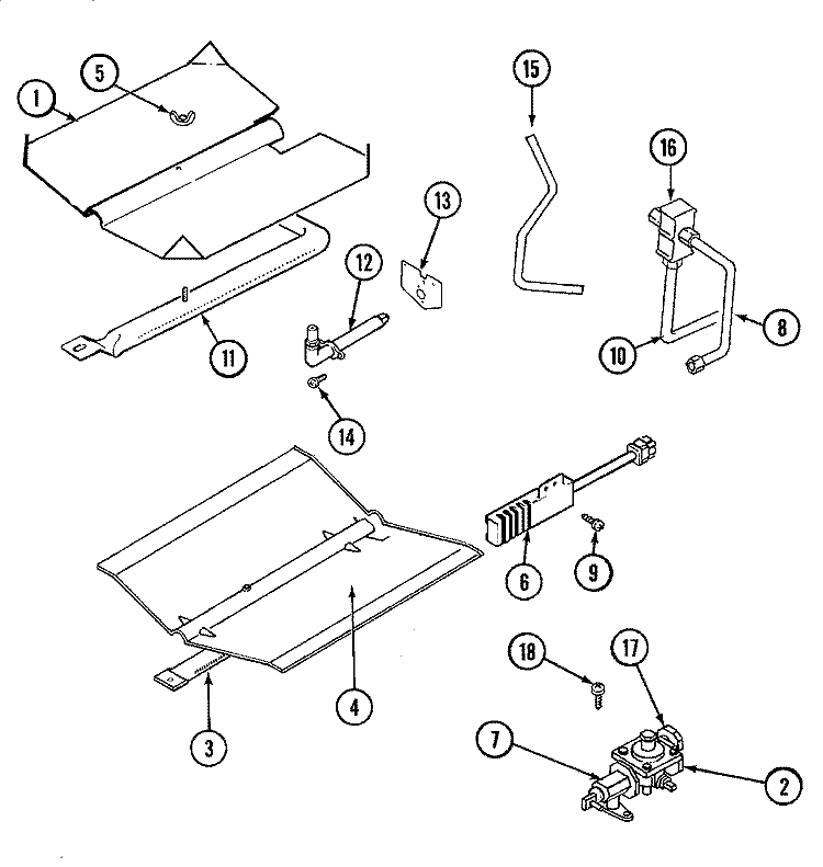 GAS CONTROLS Diagram and Parts List for JGW9130ADW  Jenn-Air Wall Oven