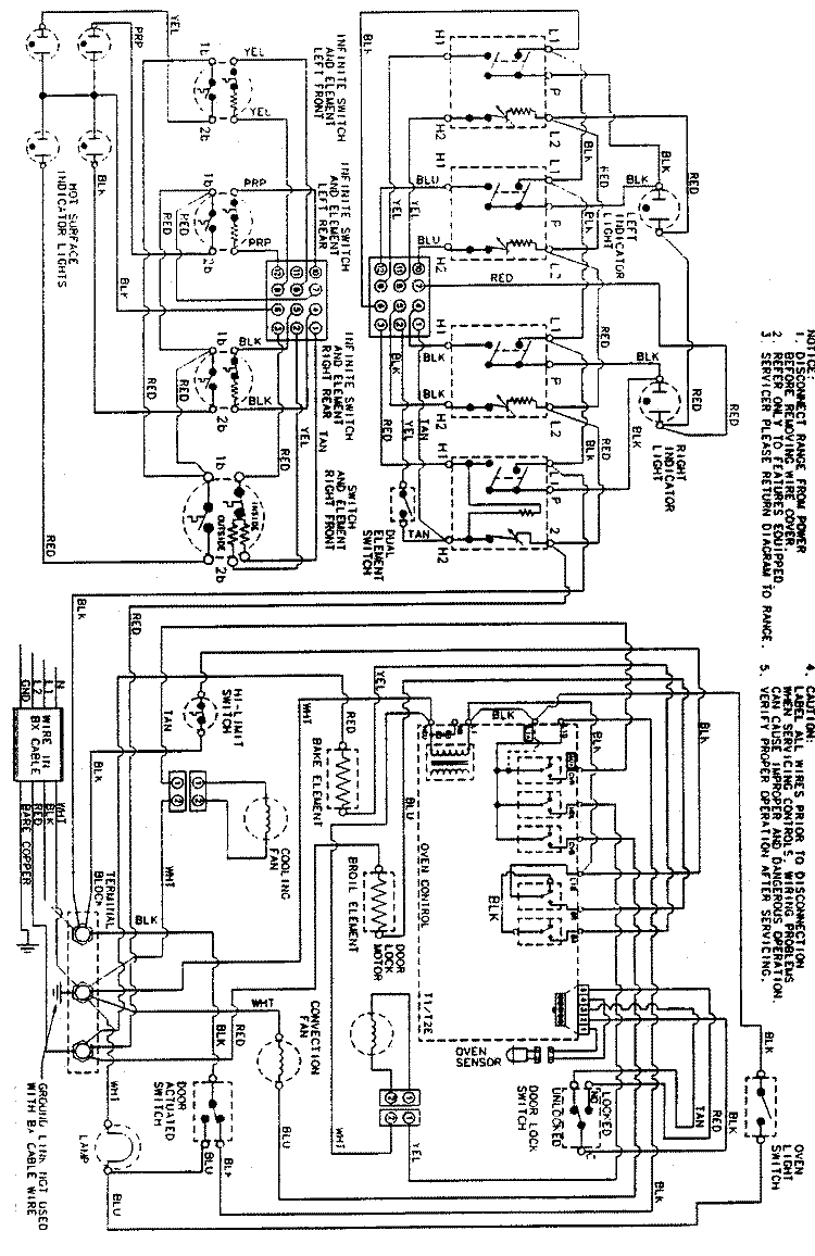 WIRING INFORMATION Diagram and Parts List for MEP5770AAW  Maytag Range