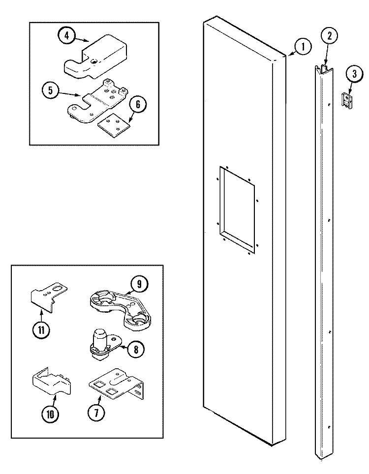 FREEZER OUTER DOOR Diagram and Parts List for JCB2389ARS  Jenn-Air Refrigerator