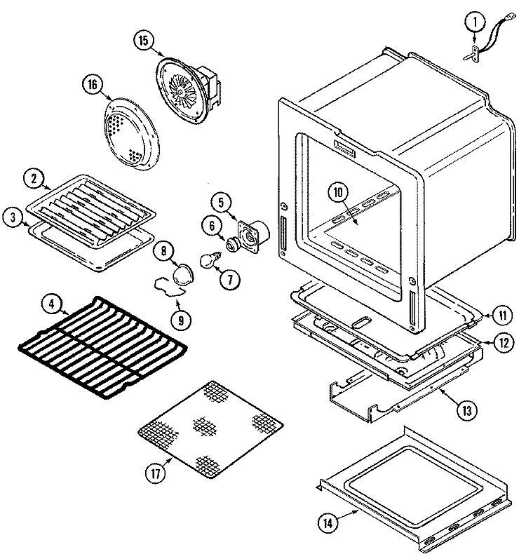 OVEN / BASE Diagram and Parts List for JGW9130ADW  Jenn-Air Wall Oven