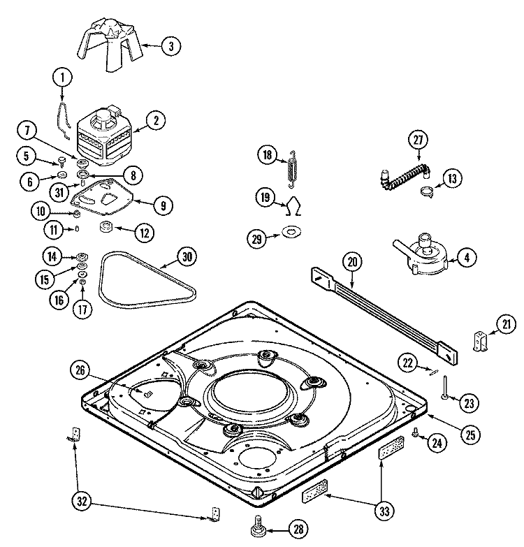 BASE Diagram and Parts List for MAV7257AWW  Maytag Washer
