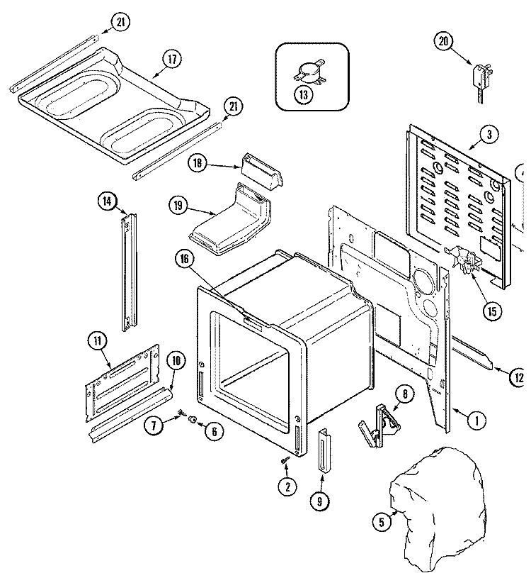 BODY Diagram and Parts List for CGS1740ADT  Magic Chef Range