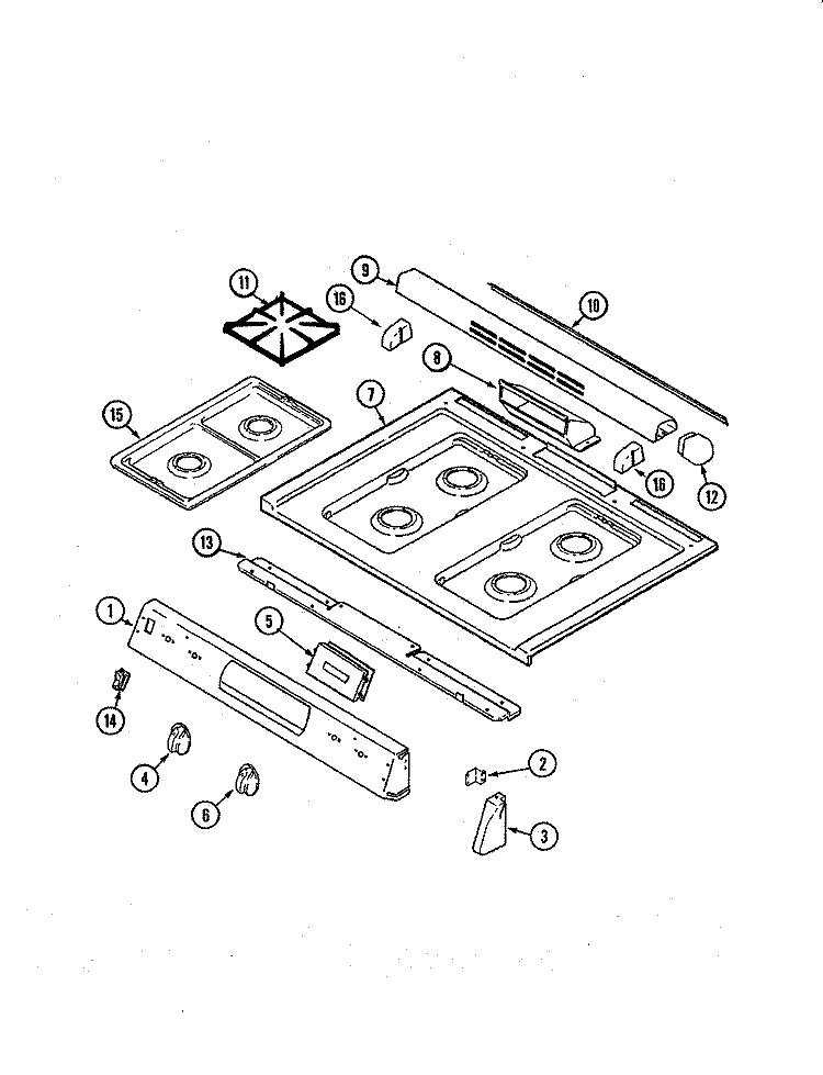 TOP ASSEMBLY (ADQ) Diagram and Parts List for MGS5870ADQ  Maytag Range