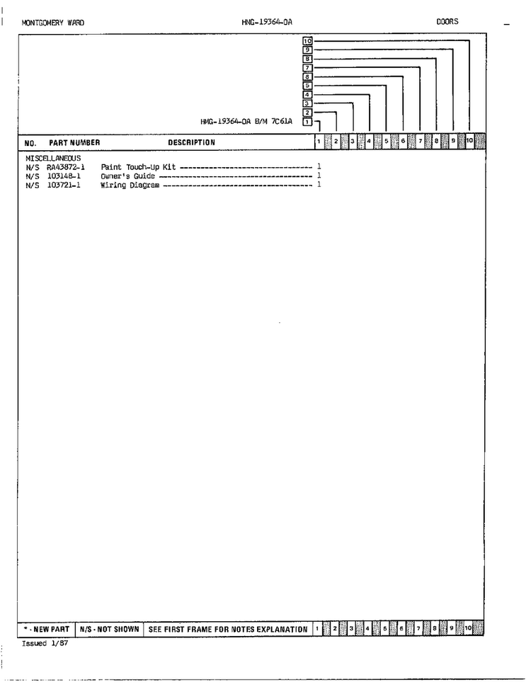 Doors Page 3 Diagram and Parts List for 19364A  Admiral Refrigerator