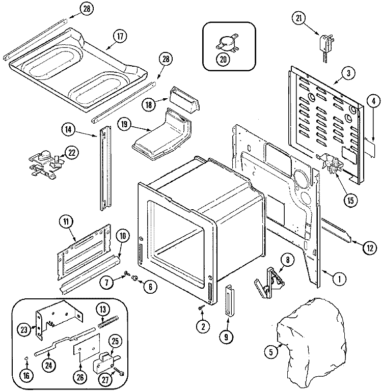 BODY Diagram and Parts List for MGS5770ADQ  Maytag Range
