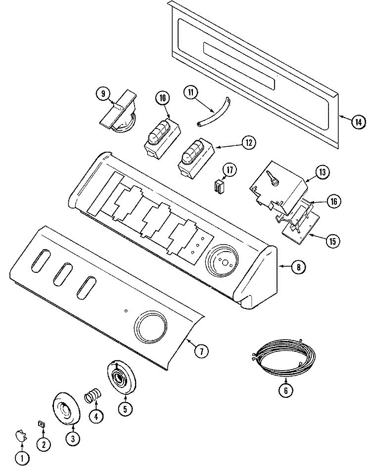 CONTROL PANEL Diagram and Parts List for MAV6000AWW  Maytag Washer