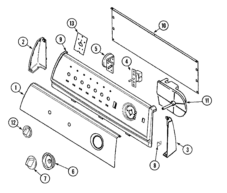 CONTROL PANEL Diagram and Parts List for PAV2250AWA  Maytag Washer