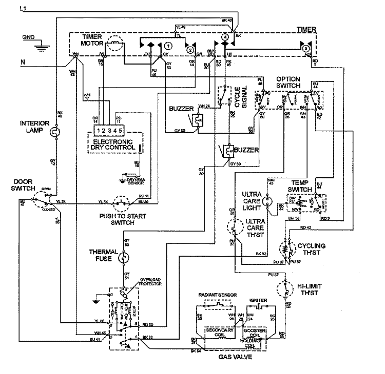 WIRING INFORMATION Diagram and Parts List for MDG8057BWQ  Maytag Dryer