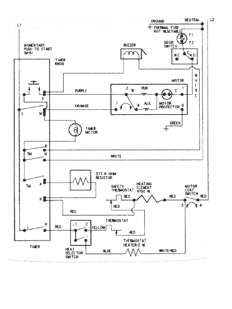 WIRING INFORMATION Diagram and Parts List for CDE6000A  Crosley Dryer