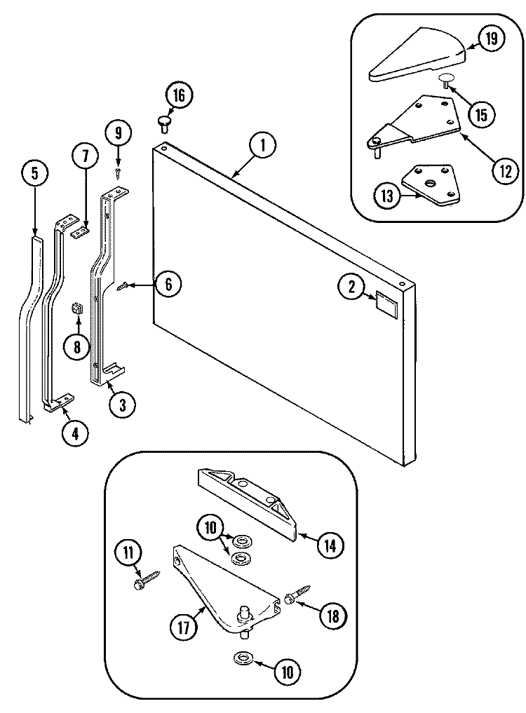 FREEZER OUTER DOOR (REV 10) Diagram and Parts List for CT21G7B  Crosley Refrigerator