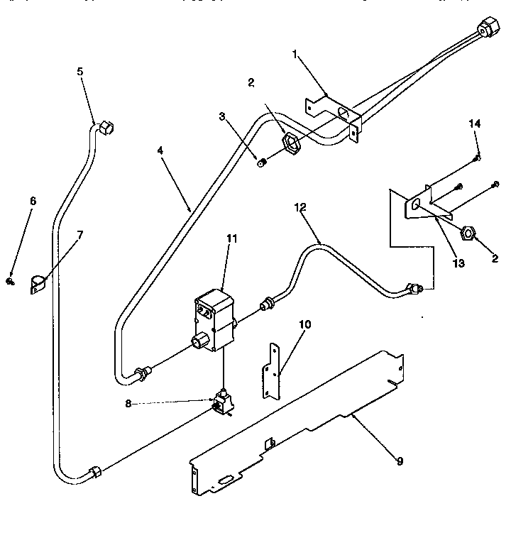 Gas Supply Diagram and Parts List for ARG7600L-P1141298NL  Amana Range