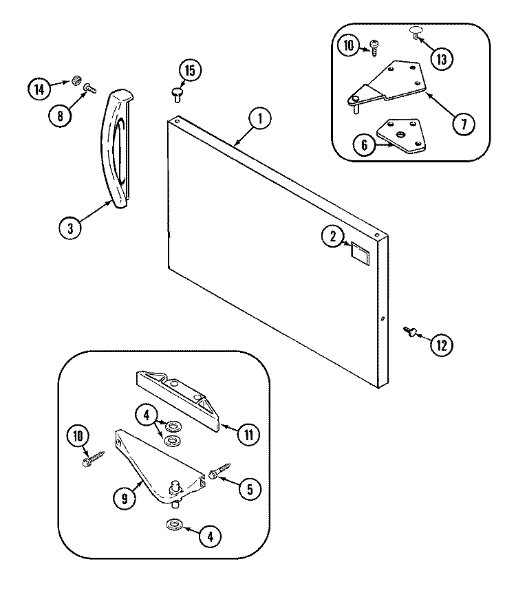 FREEZER OUTER DOOR Diagram and Parts List for CT15F4W  Crosley Refrigerator
