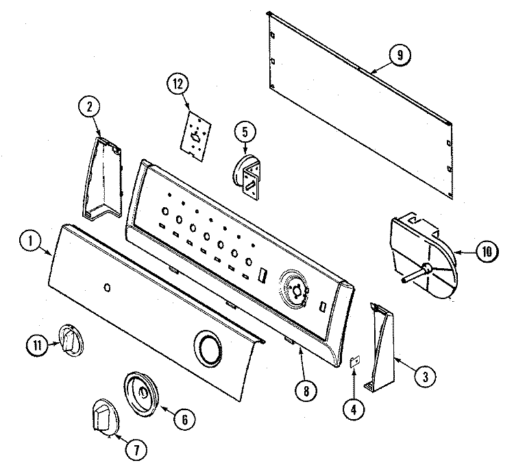 CONTROL PANEL Diagram and Parts List for CW5000W  Crosley Washer