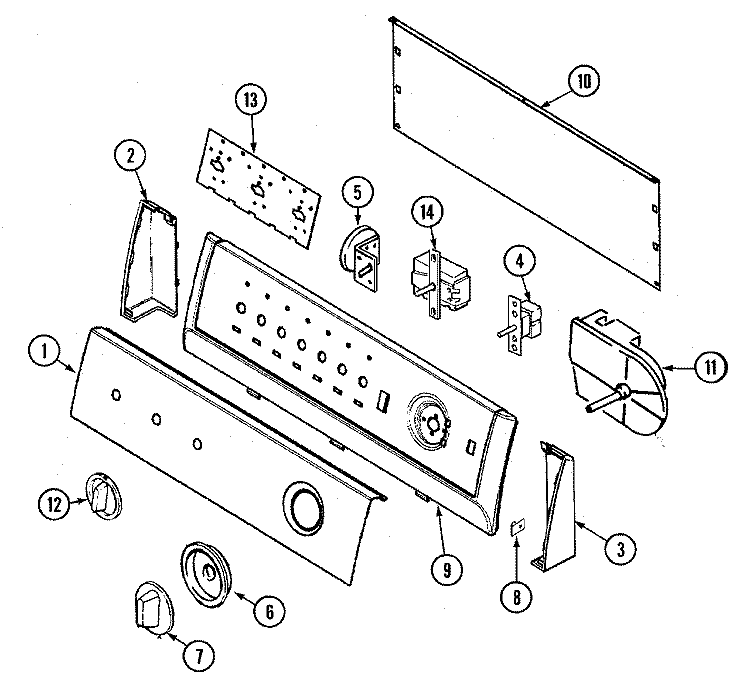 CONTROL PANEL Diagram and Parts List for CAV4000AWW  Magic Chef Washer