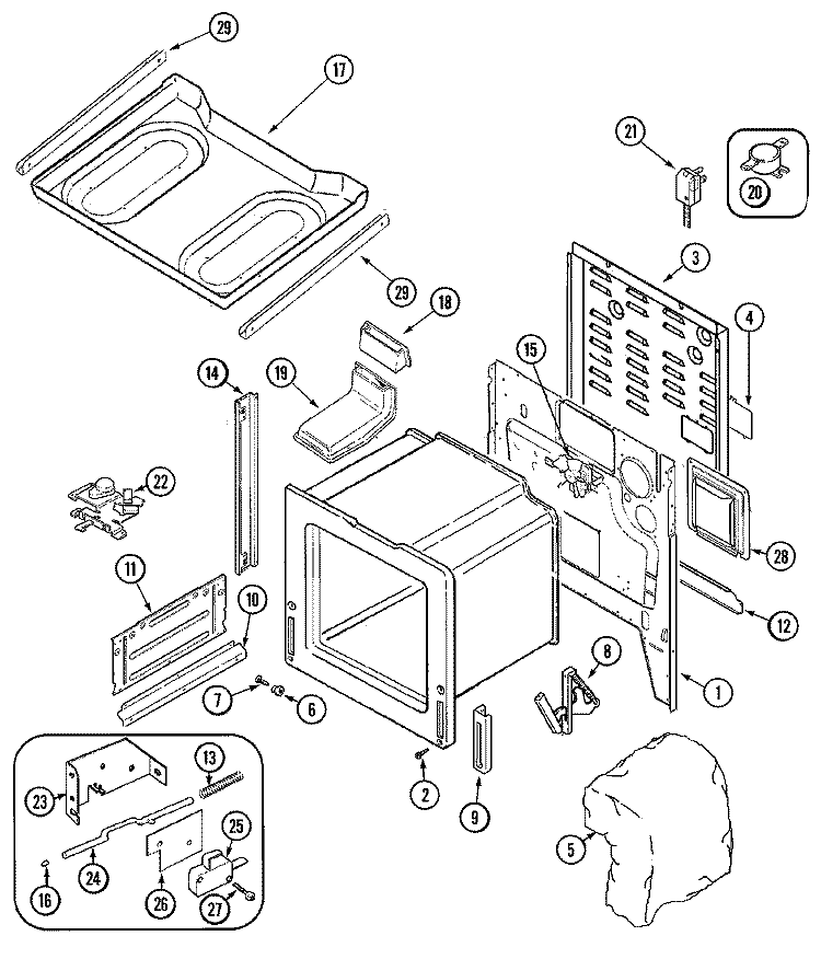 BODY Diagram and Parts List for MGS5870ADQ  Maytag Range