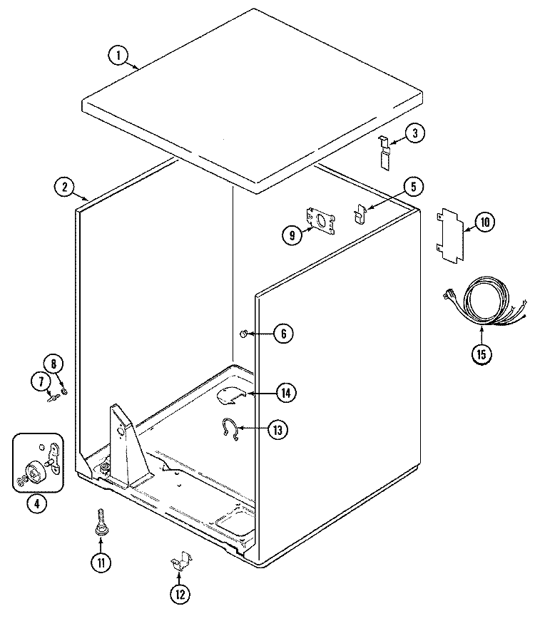 CABINET Diagram and Parts List for AYG1200AWW  Admiral Dryer