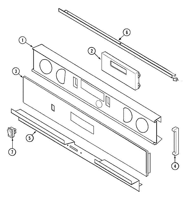 CONTROL PANEL Diagram and Parts List for MEW5530BAW  Maytag Wall Oven