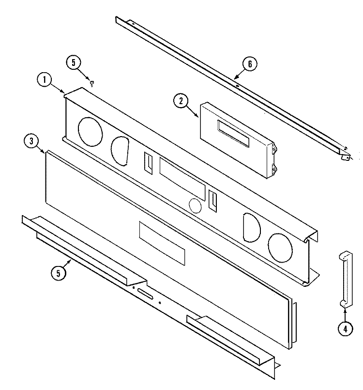 CONTROL PANEL Diagram and Parts List for ACB6260AS  Amana Wall Oven