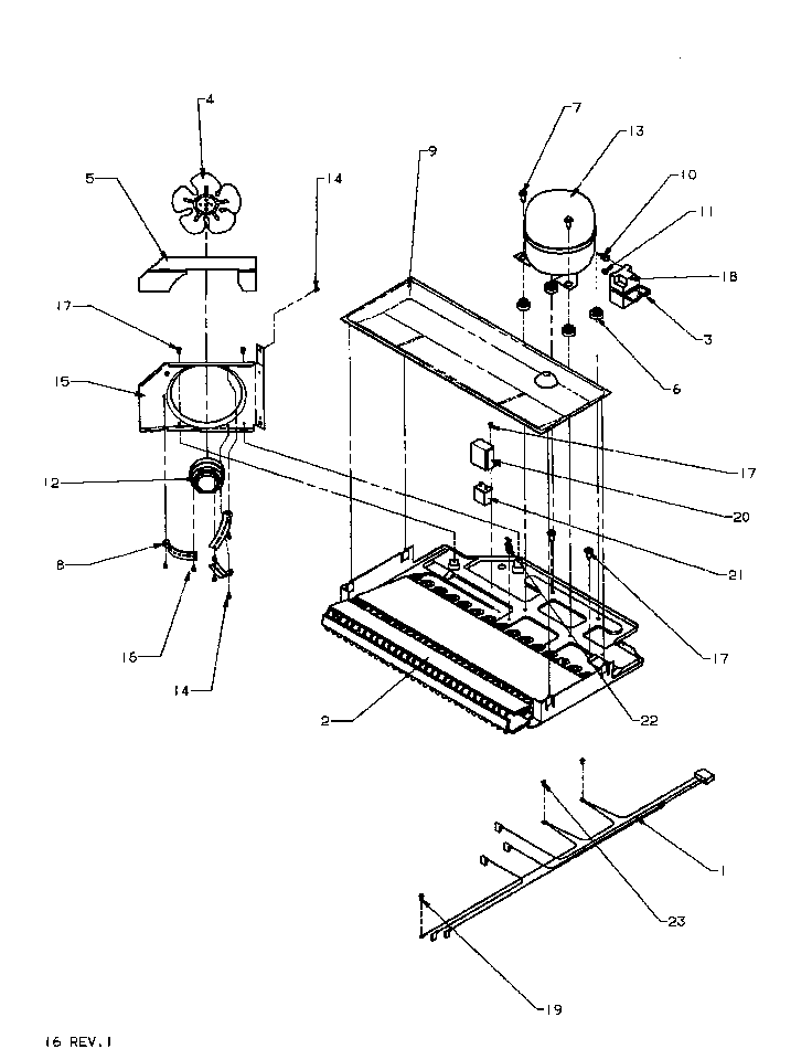 Compressor Compartment Diagram and Parts List for TA18R3L-P1158307WL  Amana Refrigerator