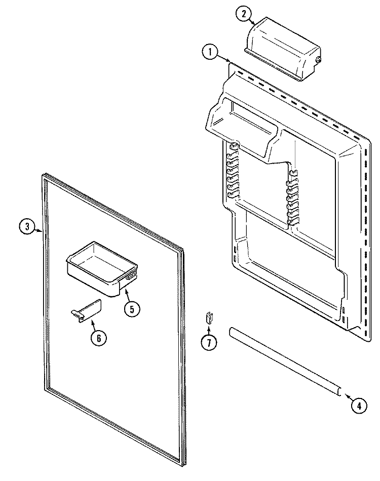 FRESH FOOD INNER DOOR (BISQUE) Diagram and Parts List for MTB2448DRQ  Maytag Refrigerator