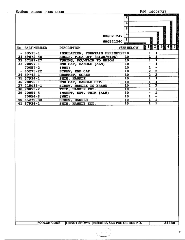 Fresh Food Door Page 3 Diagram and Parts List for 321240  Admiral Refrigerator