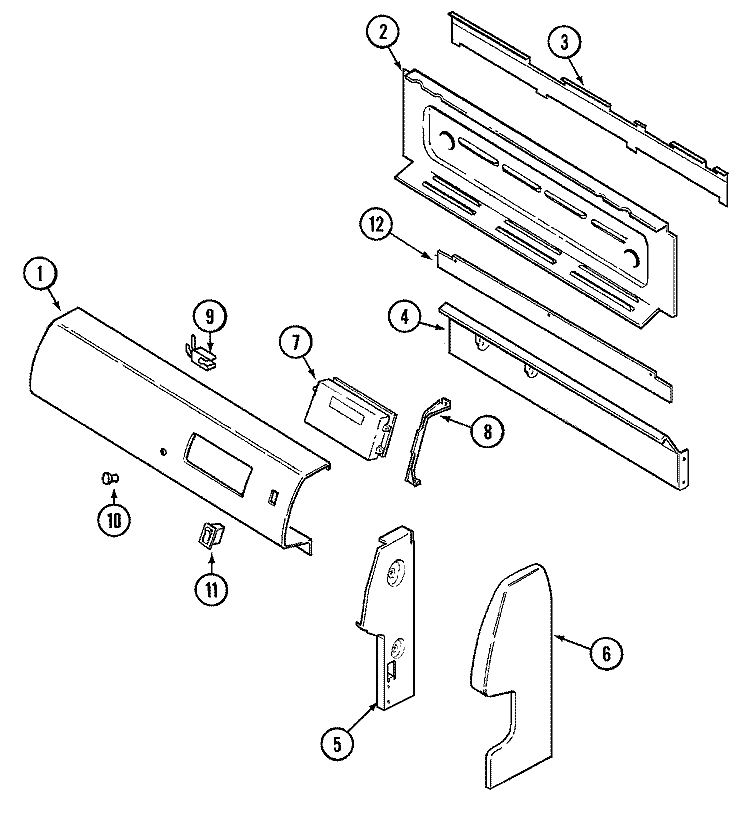 CONTROL PANEL (BDA, BDW) Diagram and Parts List for MGR4450BDW  Maytag Range