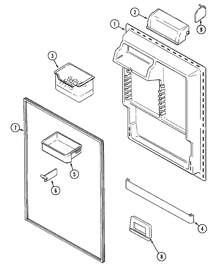FRESH FOOD INNER DOOR (BISQUE) Diagram and Parts List for MTB2156DEQ  Maytag Refrigerator