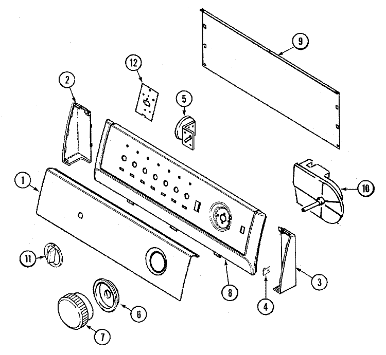 CONTROL PANEL Diagram and Parts List for AAV1200AKW  Admiral Washer