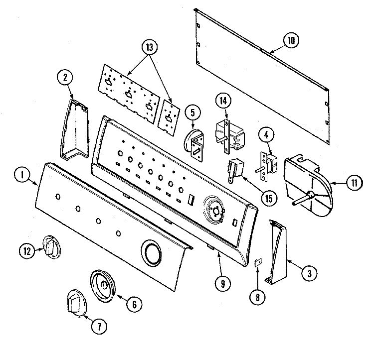 CONTROL PANEL Diagram and Parts List for HAV4200AWW  Hoover Washer