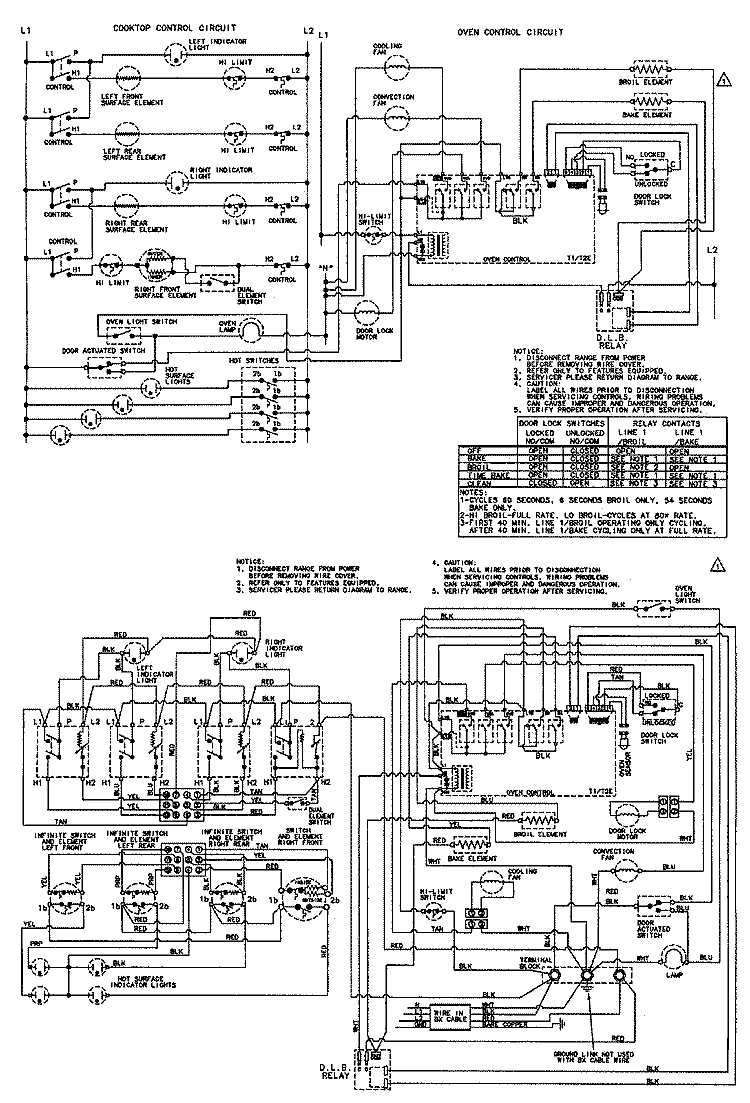 WIRING INFORMATION Diagram and Parts List for MES5770ACB  Maytag Range
