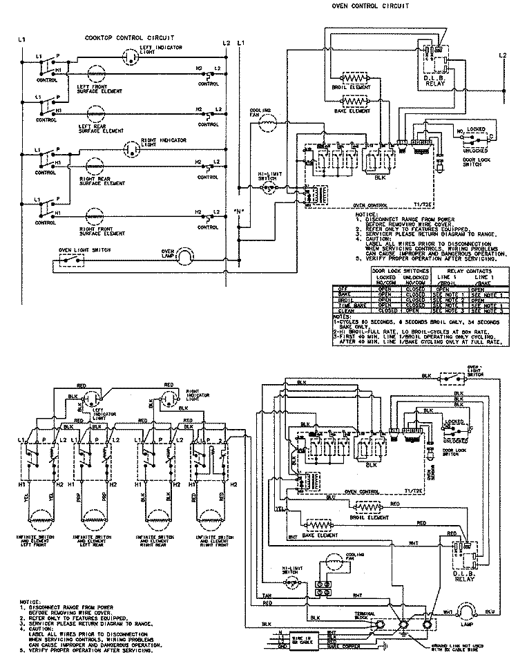 WIRING INFORMATION Diagram and Parts List for CES3540ACW  Magic Chef Range