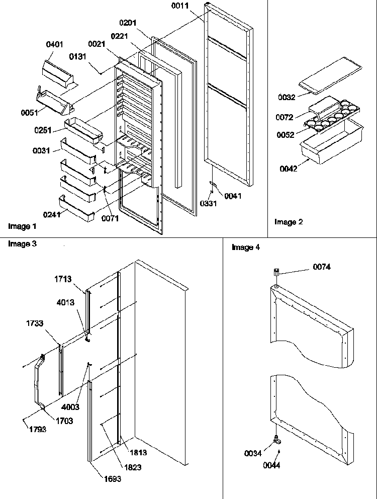 Refrigerator Door And Accessories Diagram and Parts List for SCD25TBL-P1190428WL  Amana Refrigerator