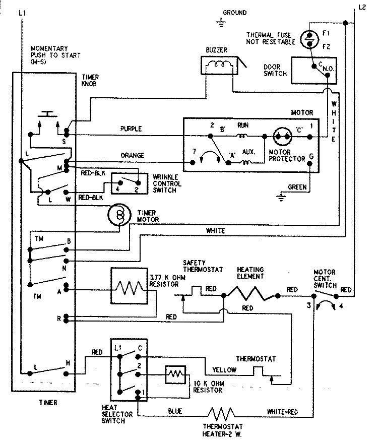 WIRING INFORMATION Diagram and Parts List for PYE3200AGW  Maytag Dryer