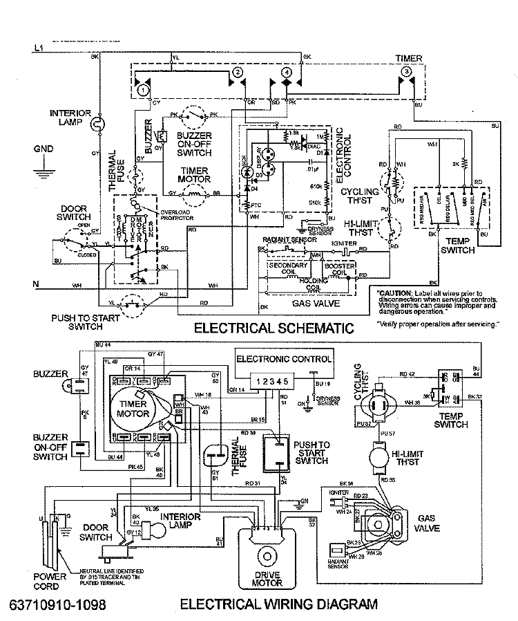 WIRING INFORMATION Diagram and Parts List for MDG3500BWQ  Maytag Dryer