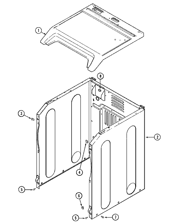 CABINET - FRONT Diagram and Parts List for MDG4000BWQ  Maytag Dryer