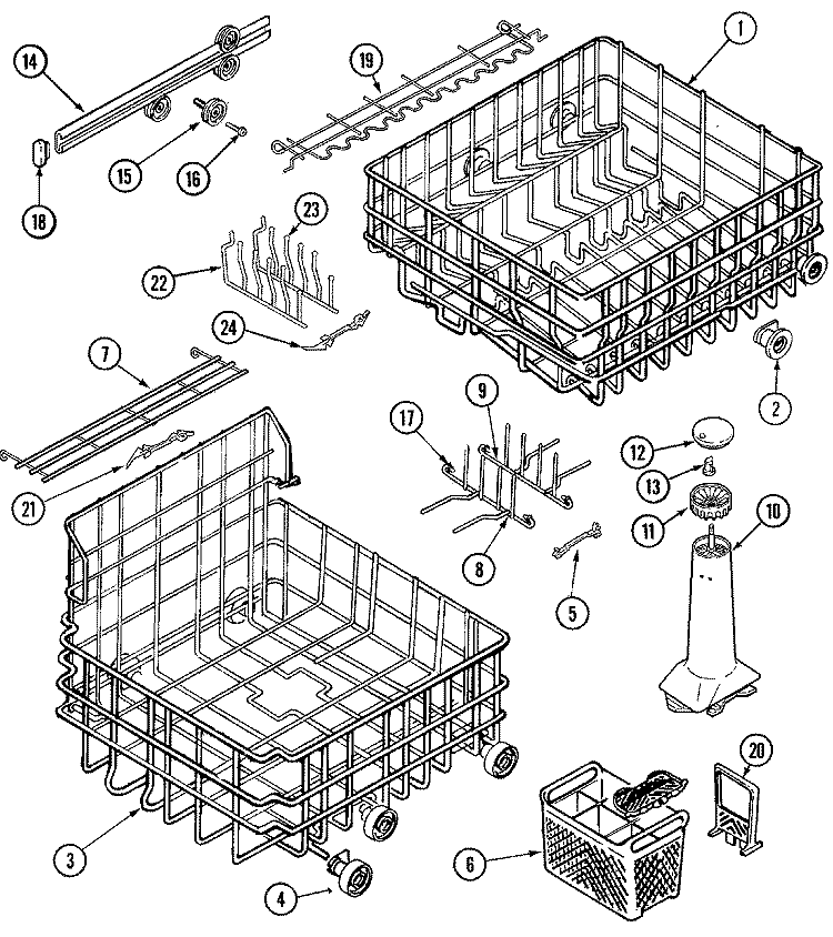 TRACK & RACK ASSEMBLY Diagram and Parts List for MDB6160AWW  Maytag Dishwasher
