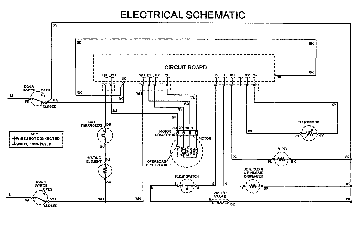 WIRING INFORMATION Diagram and Parts List for MDB6160AWW  Maytag Dishwasher