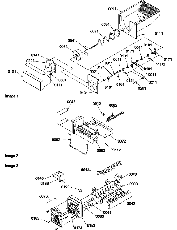 Ice Bucket  Auger And Ice Maker Parts Diagram and Parts List for SRD522VW-P1320301WW  Amana Refrigerator