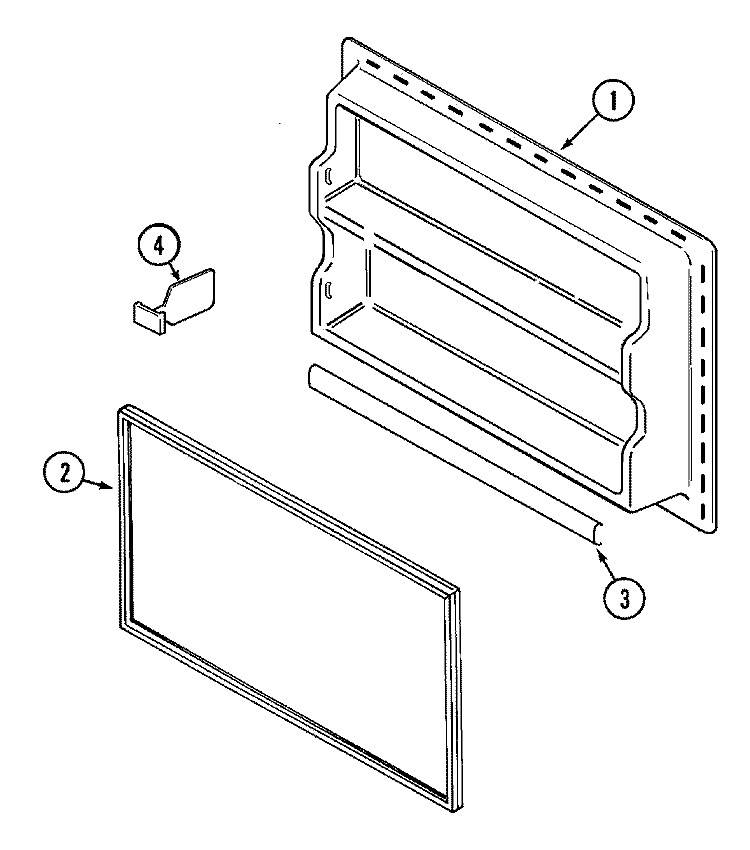 FREEZER INNER DOOR Diagram and Parts List for TR580NF  Maytag Refrigerator