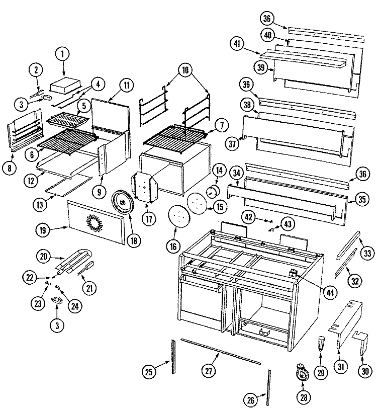 OVEN BODY / GAS CONTROLS Diagram and Parts List for DGRC2485GWOK  Dynasty Range