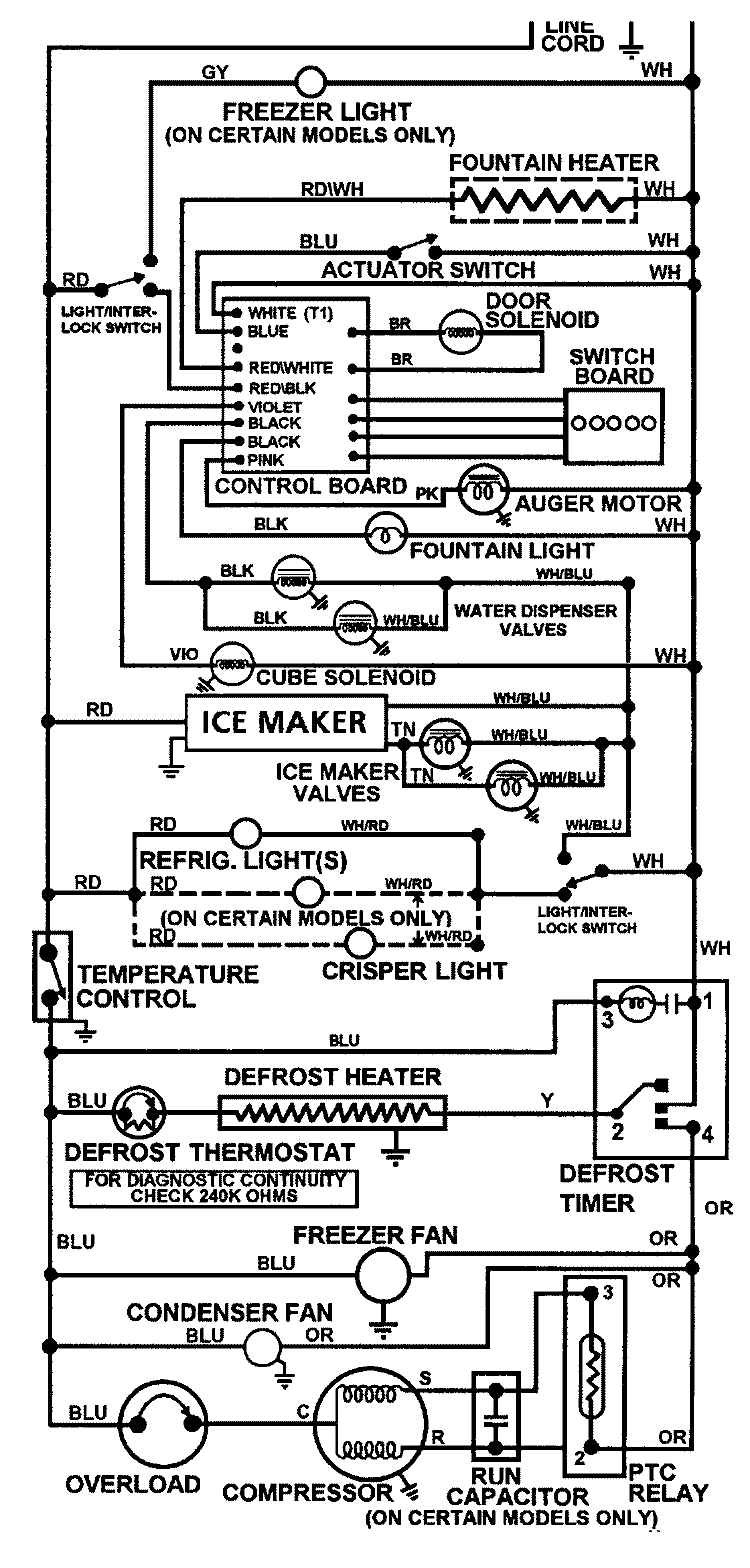 WIRING INFORMATION Diagram and Parts List for MSD2354FRW  Maytag Refrigerator