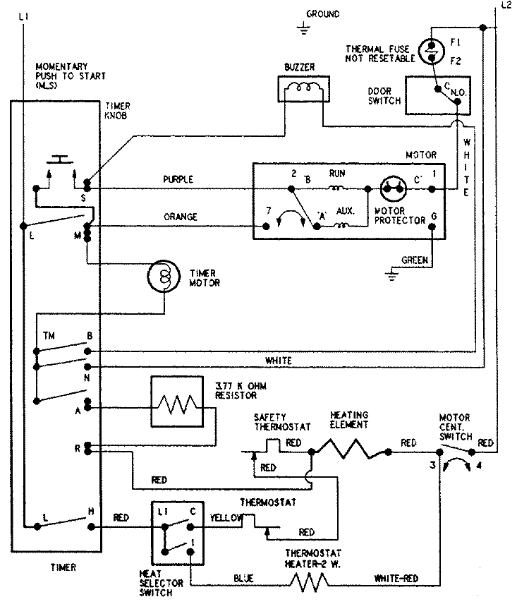 WIRING INFORMATION Diagram and Parts List for AYE2200AGW  Admiral Dryer