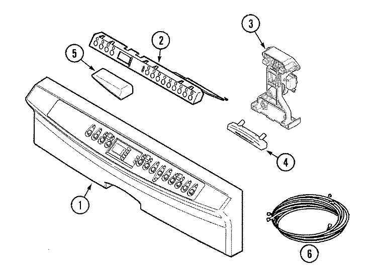 CONTROL PANEL Diagram and Parts List for JDB9910AWS  Jenn-Air Dishwasher
