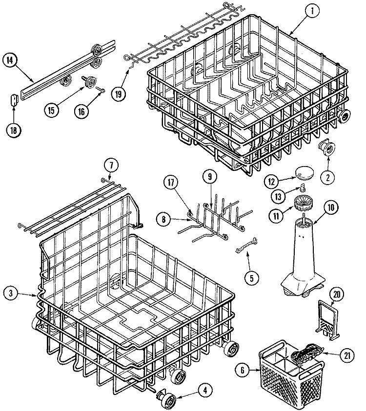 TRACK & RACK ASSEMBLY Diagram and Parts List for JDB7910AWW  Jenn-Air Dishwasher
