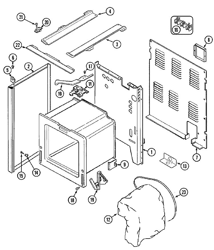 BODY Diagram and Parts List for MER5710AAQ  Maytag Range