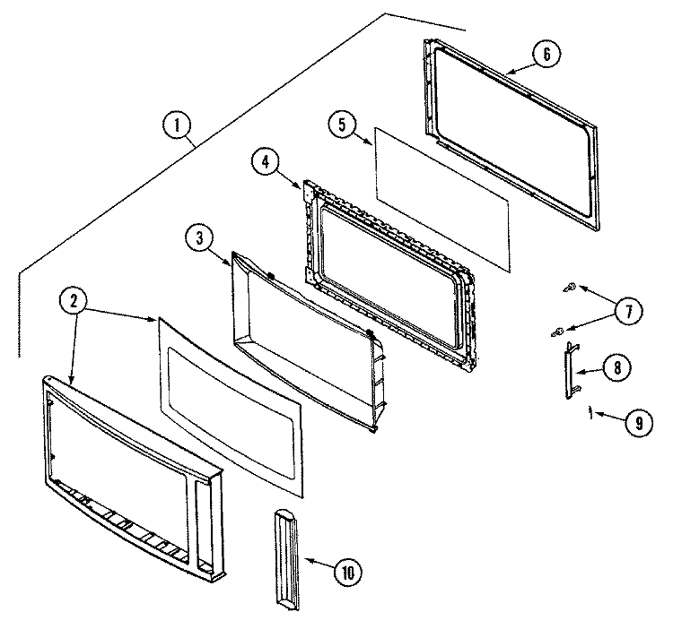 DOOR Diagram and Parts List for JMV8000BDB  Jenn-Air Microwave