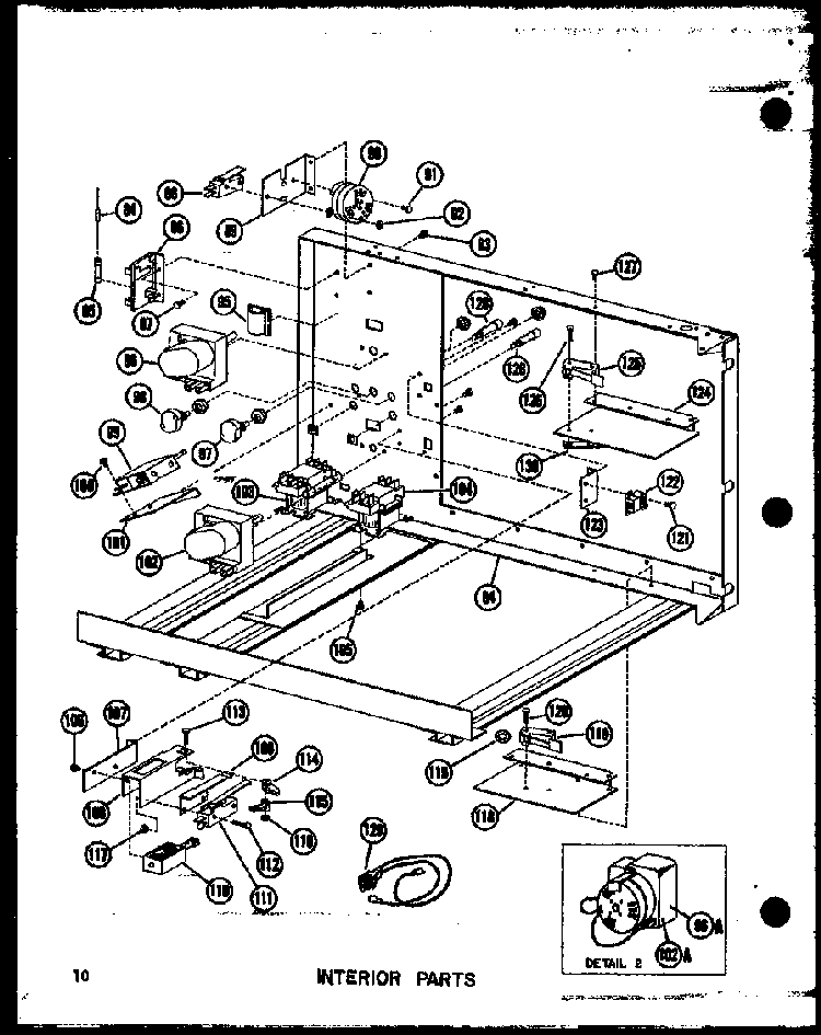 Interior Parts Diagram and Parts List for RCC-3 P72771-2M Amana Microwave