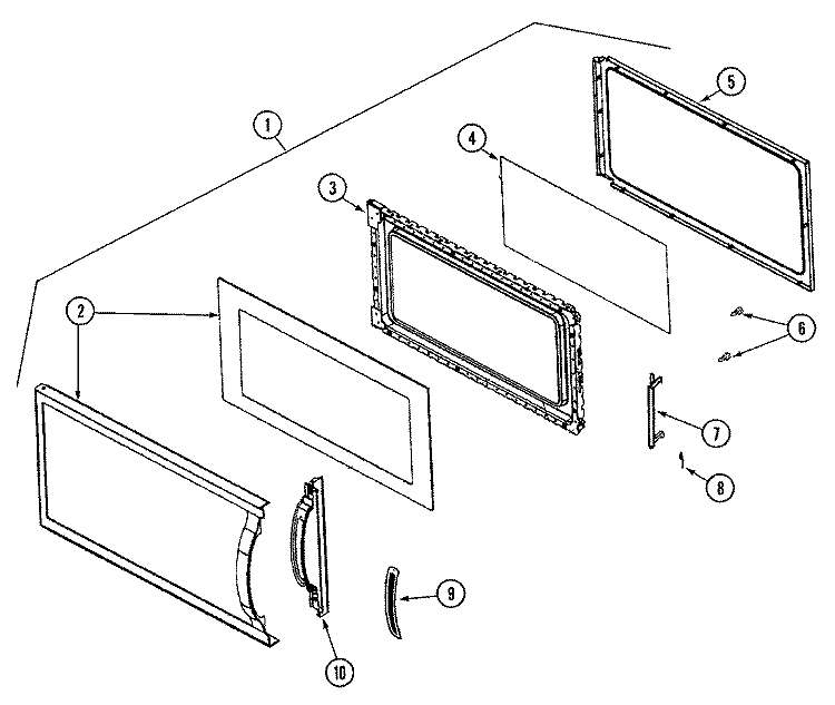 DOOR Diagram and Parts List for MMV5000BDB  Maytag Microwave
